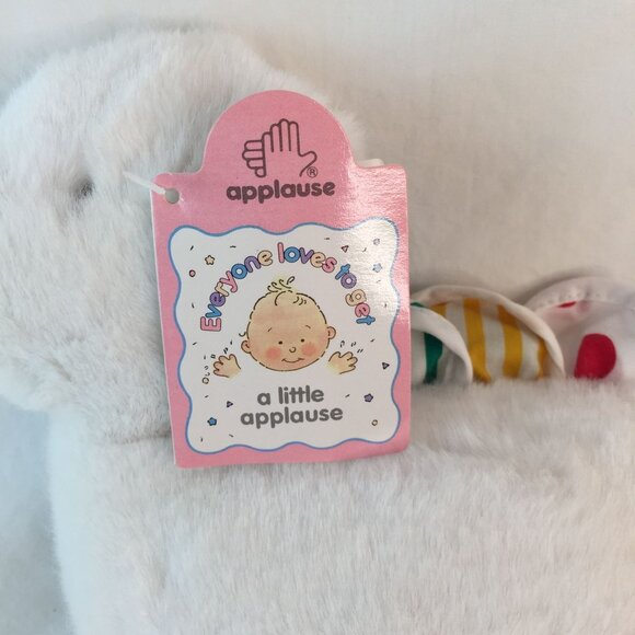 Applause Lescaux White Stegosaurus Dinosaur Plush 14" Stuffed Squeeker NWT RARE - Picture 5 of 9